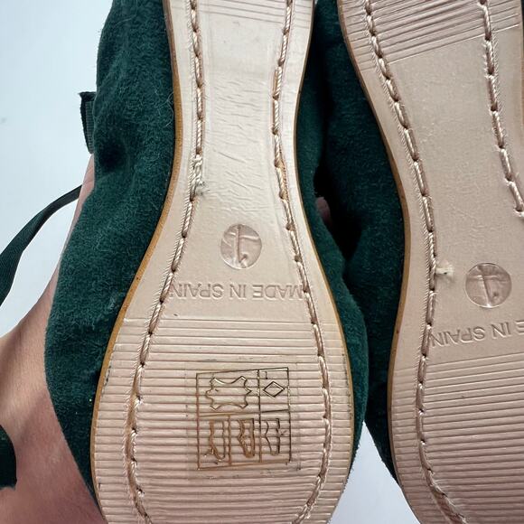 Belle Chiara Audrey Green Sueded Ballet Flats - Picture 8 of 11